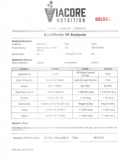 Energized Aminos Peach Mango